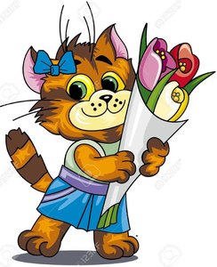 9253086-Cat-with-a-bunch-of-flowers-Stock-Vector-cartoon-cat-birthday.jpg